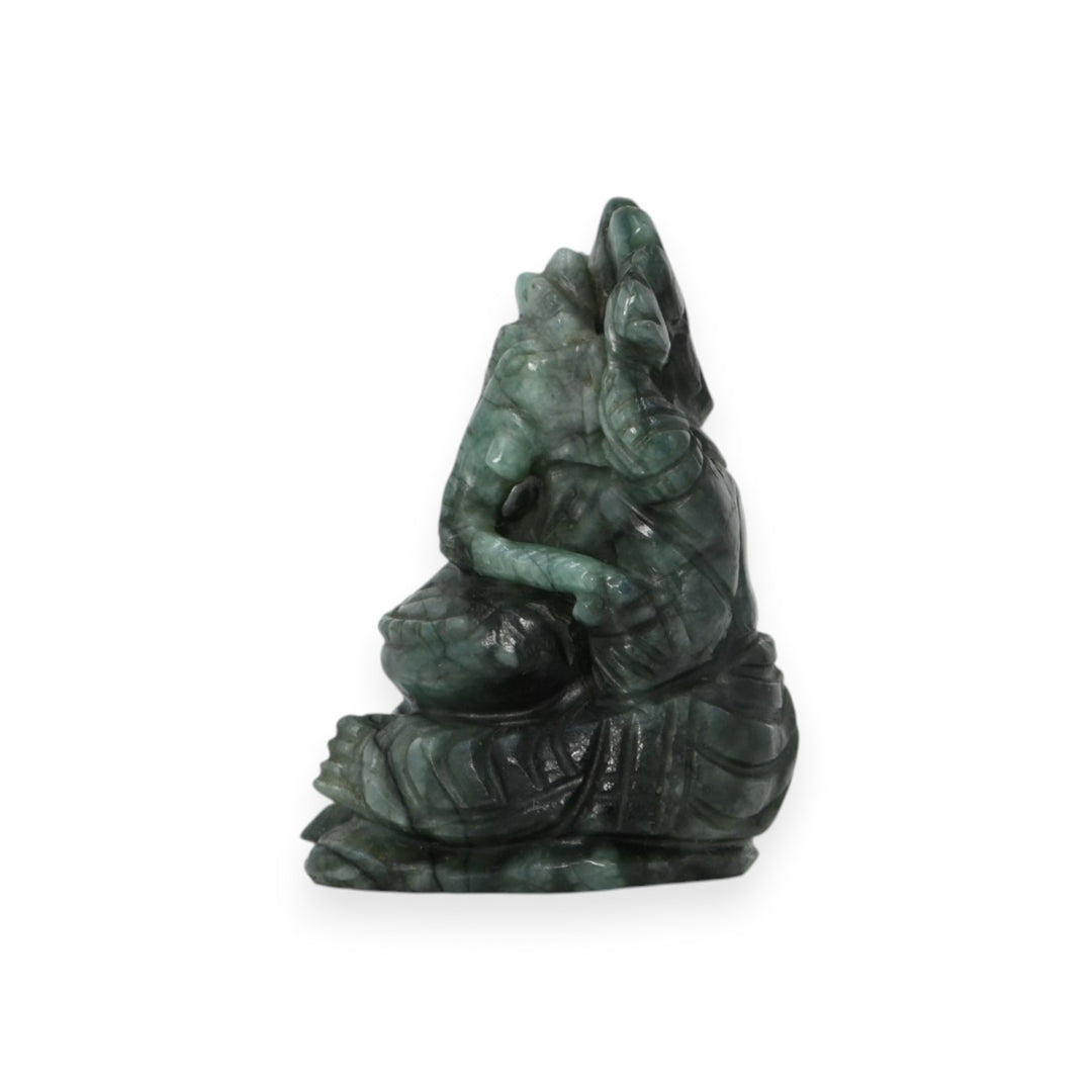 Emerald Ganesha Idol 354cts – Decorative Spiritual Statue for Home & Vastu