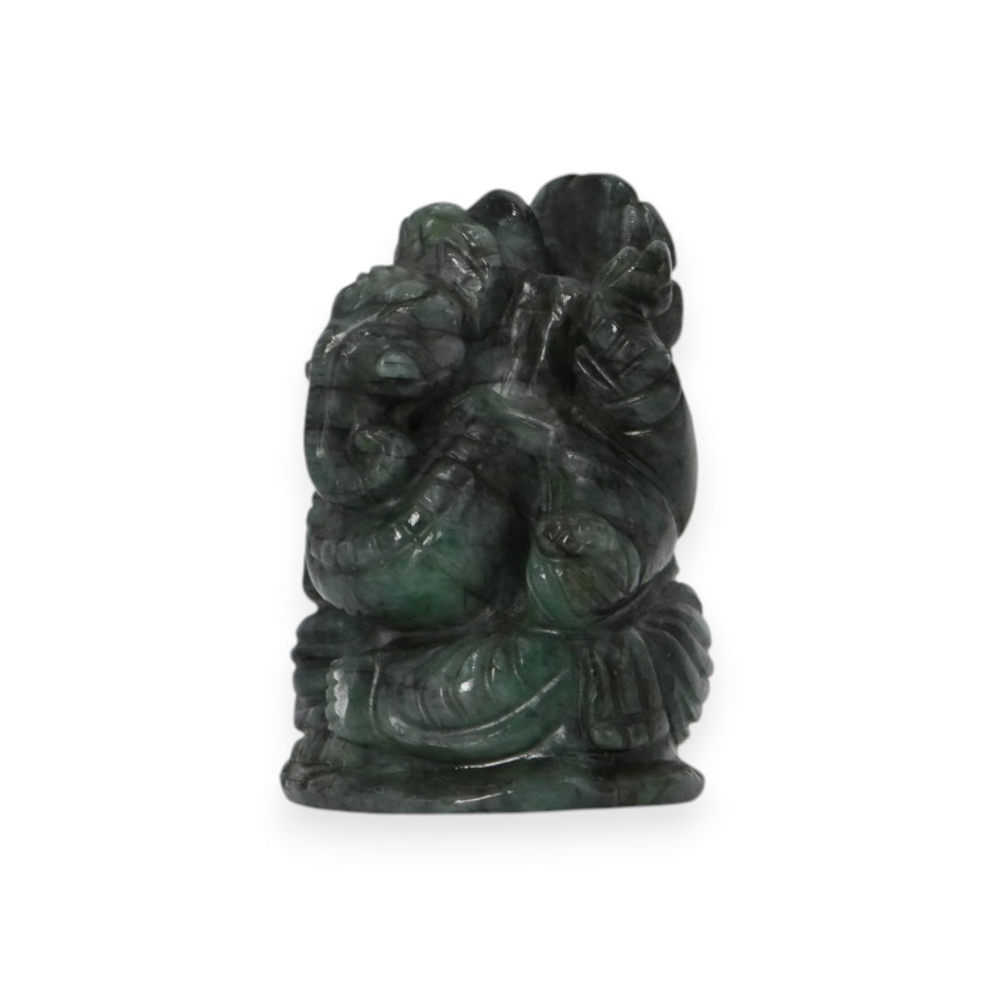 Emerald Ganesha Idol 311cts – Hand Carved Ganpati Murti for Abundance