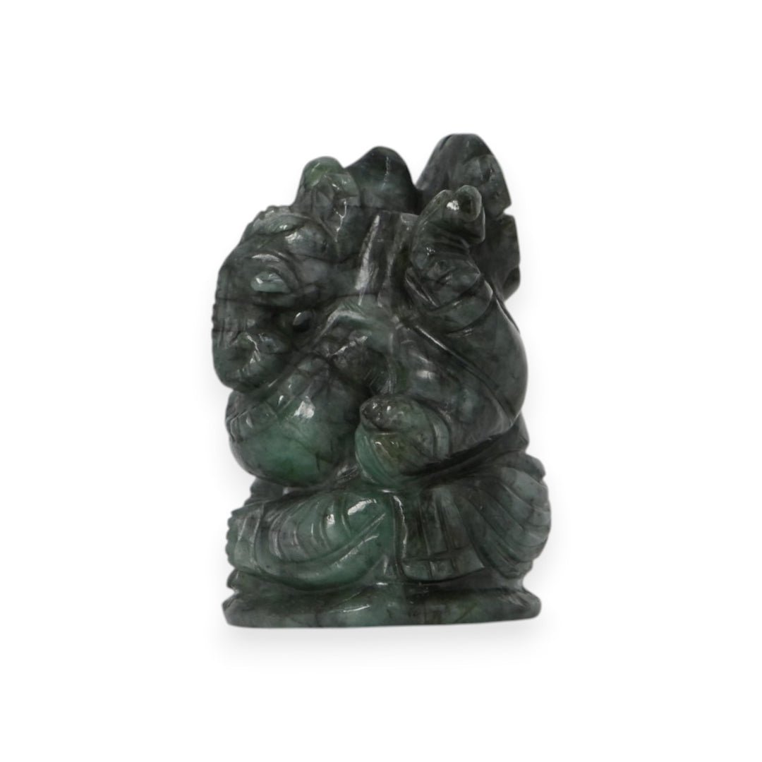Emerald Ganesha Idol 311cts – Hand Carved Ganpati Murti for Abundance