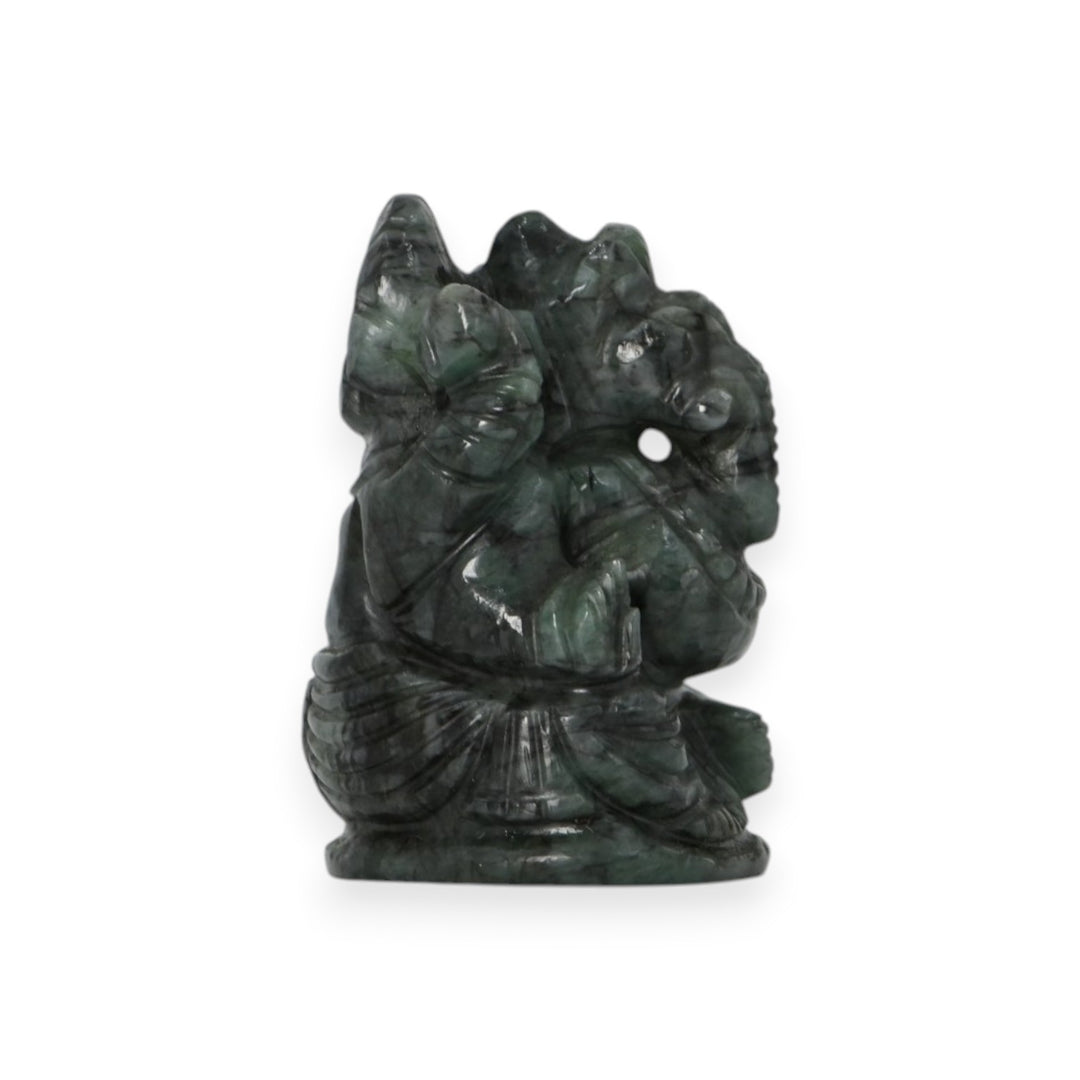 Emerald Ganesha Idol 311cts – Hand Carved Ganpati Murti for Abundance