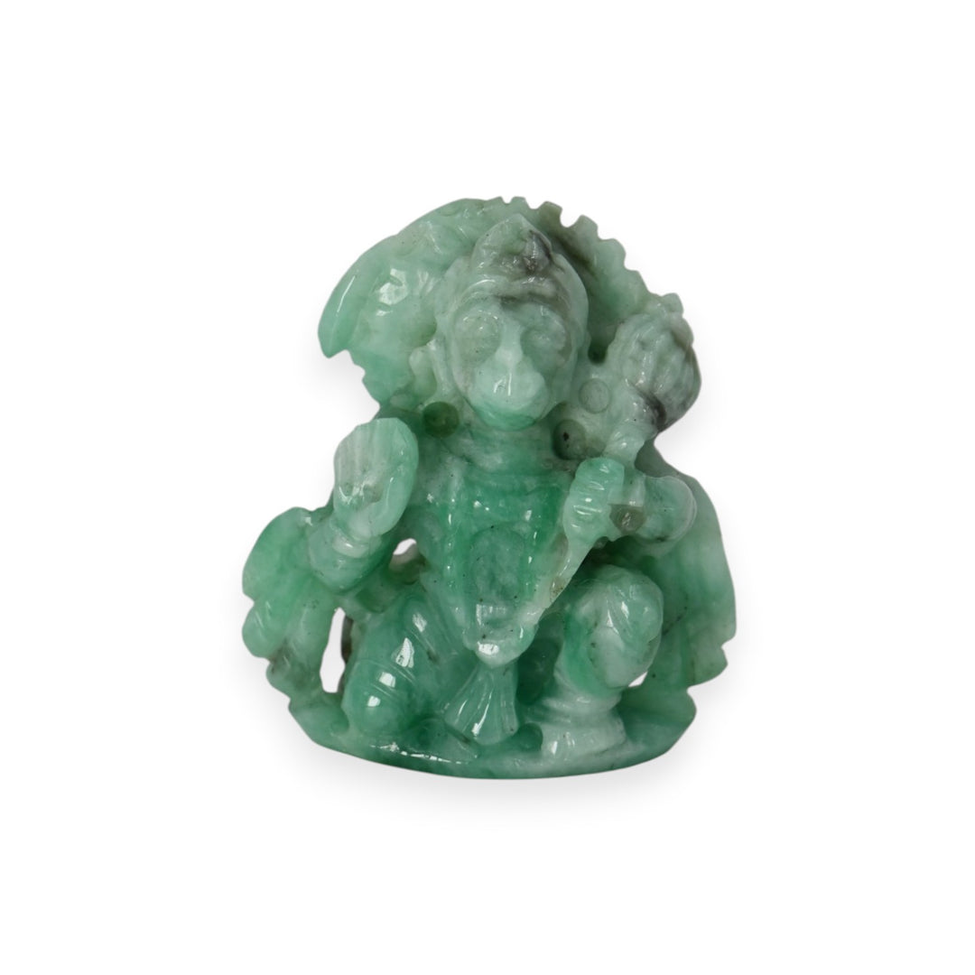 Emerald Hanuman Ji Idol 67.5cts – Sacred Stone Statue for Strength & Protection