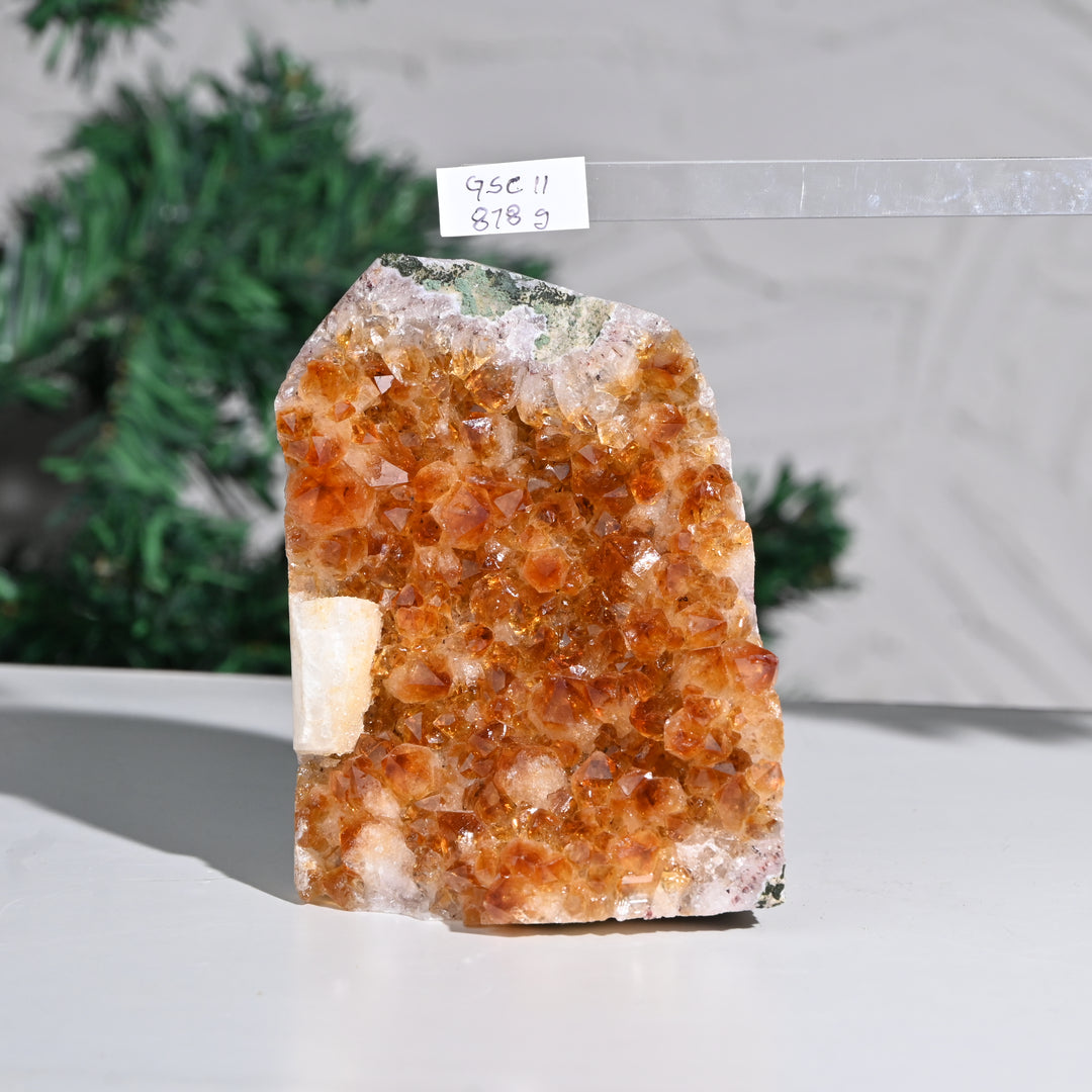 Natural Citrine Geode 855g – Raw Crystal for Abundance & Positivity