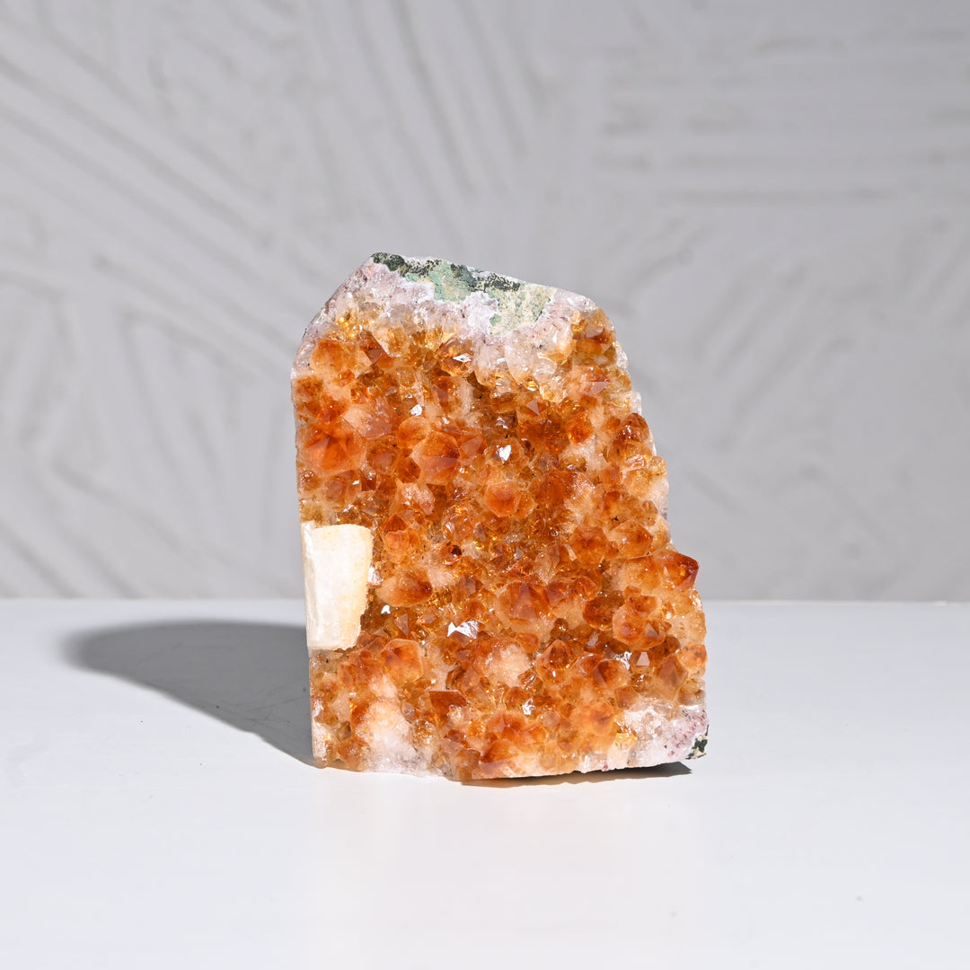 Natural Citrine Geode 855g – Raw Crystal for Abundance & Positivity