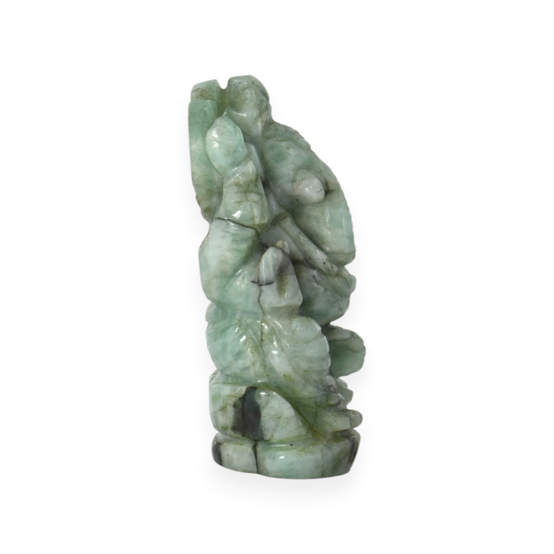 Emerald Ganesha Idol 120cts – Spiritual Ganpati Statue for Prosperity & Harmony