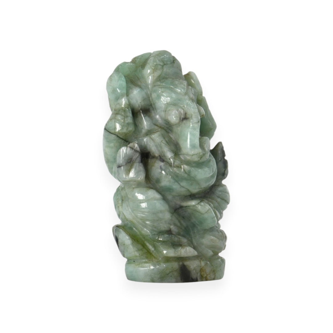Emerald Ganesha Idol 120cts – Spiritual Ganpati Statue for Prosperity & Harmony