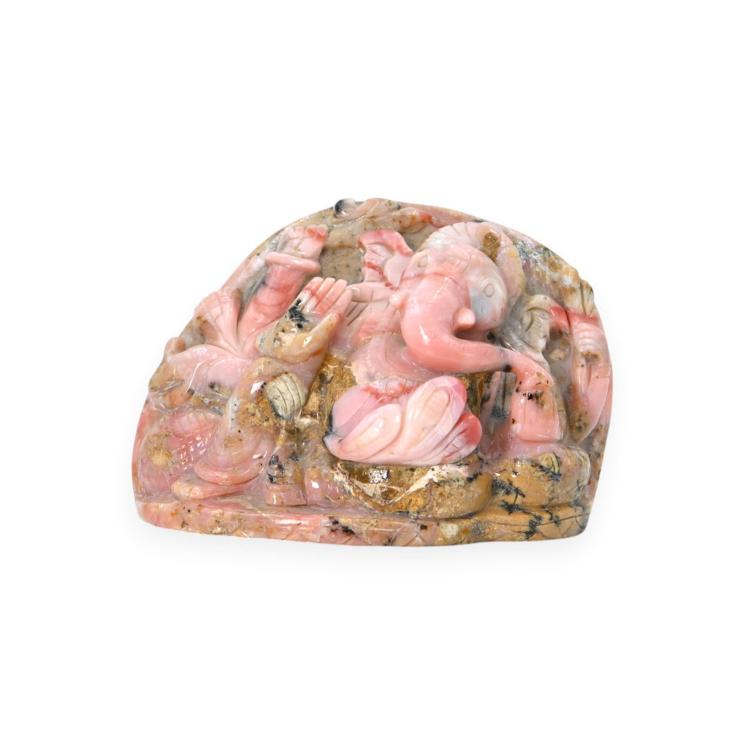 Pink Opal Ganesha Idol 4218cts – Decorative Spiritual Statue for Home & Vastu