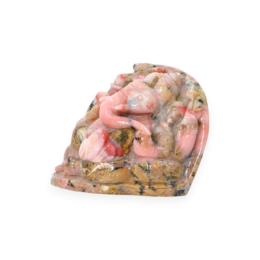 Pink Opal Ganesha Idol 4218cts – Decorative Spiritual Statue for Home & Vastu