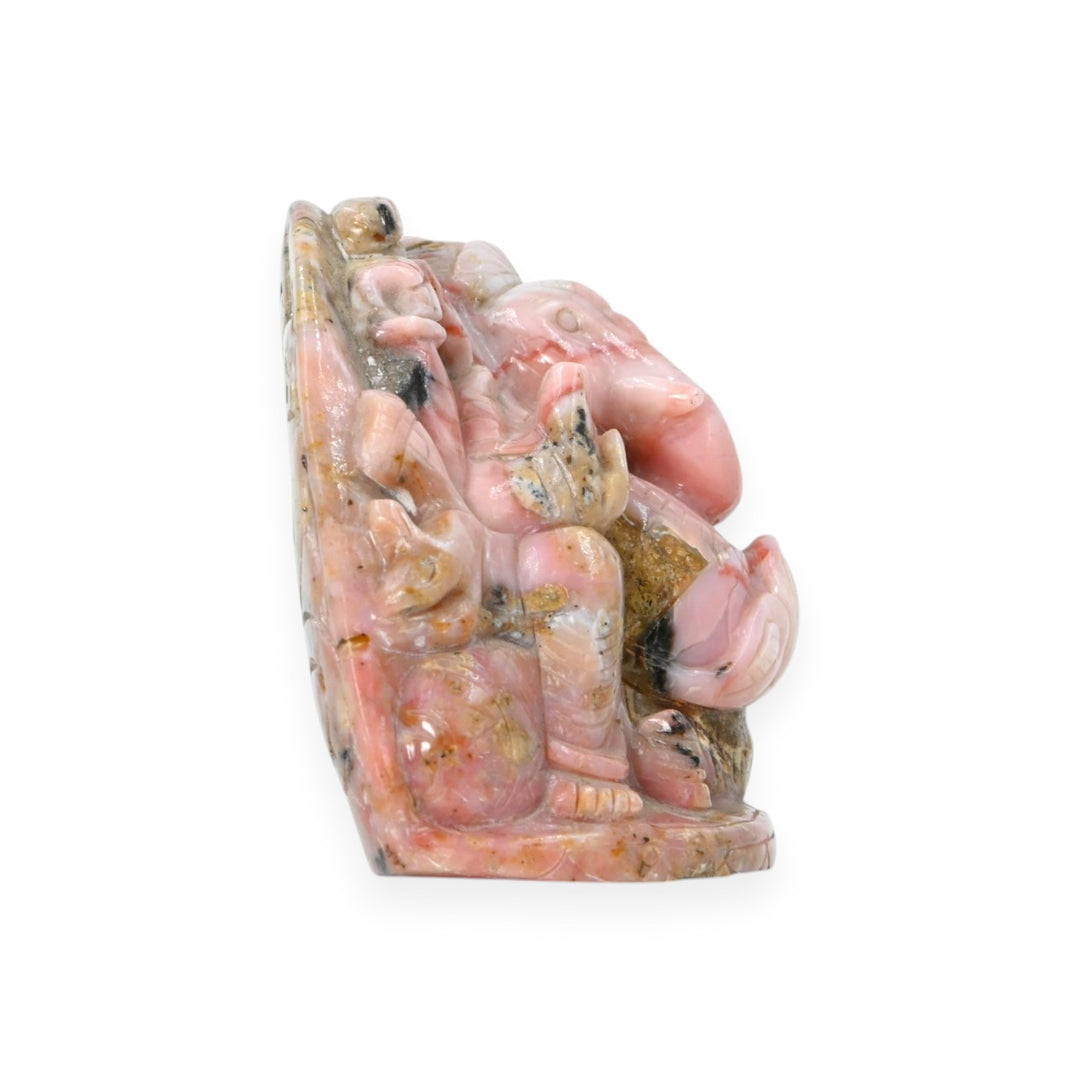 Pink Opal Ganesha Idol 4218cts – Decorative Spiritual Statue for Home & Vastu