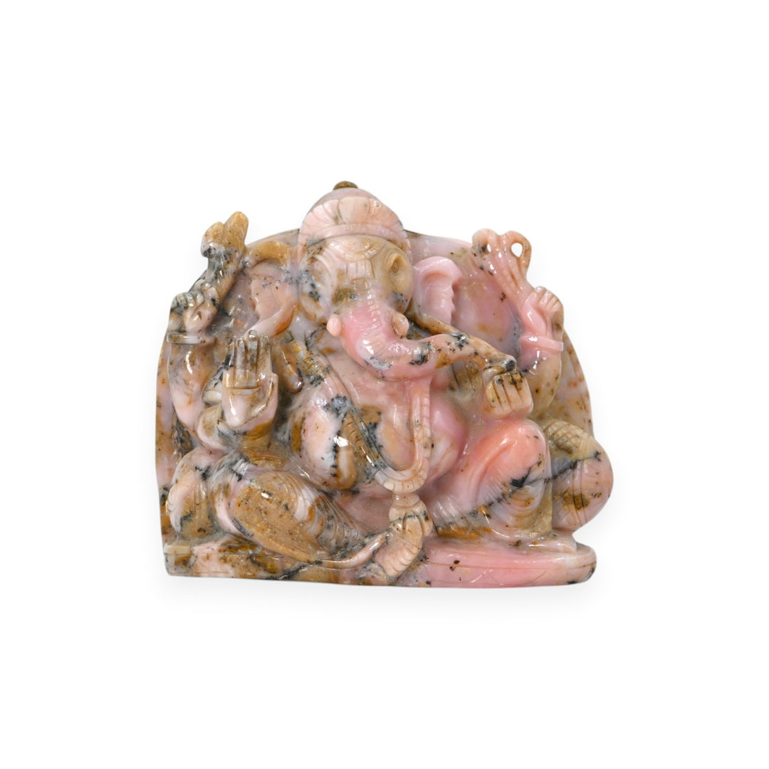 Pink Opal Ganesha Idol 6757cts – Hand Carved Ganpati Murti for Love & Prosperity