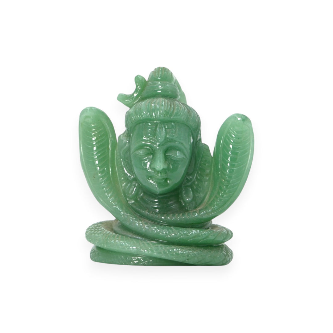 Green Aventurine Shiv Ji Idol 2514.5cts – Sacred Stone Statue for Puja & Meditation