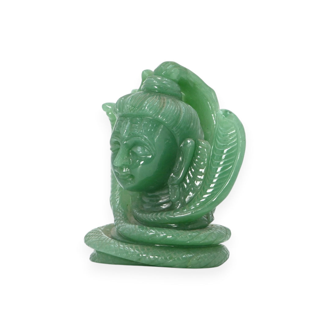 Green Aventurine Shiv Ji Idol 2514.5cts – Sacred Stone Statue for Puja & Meditation