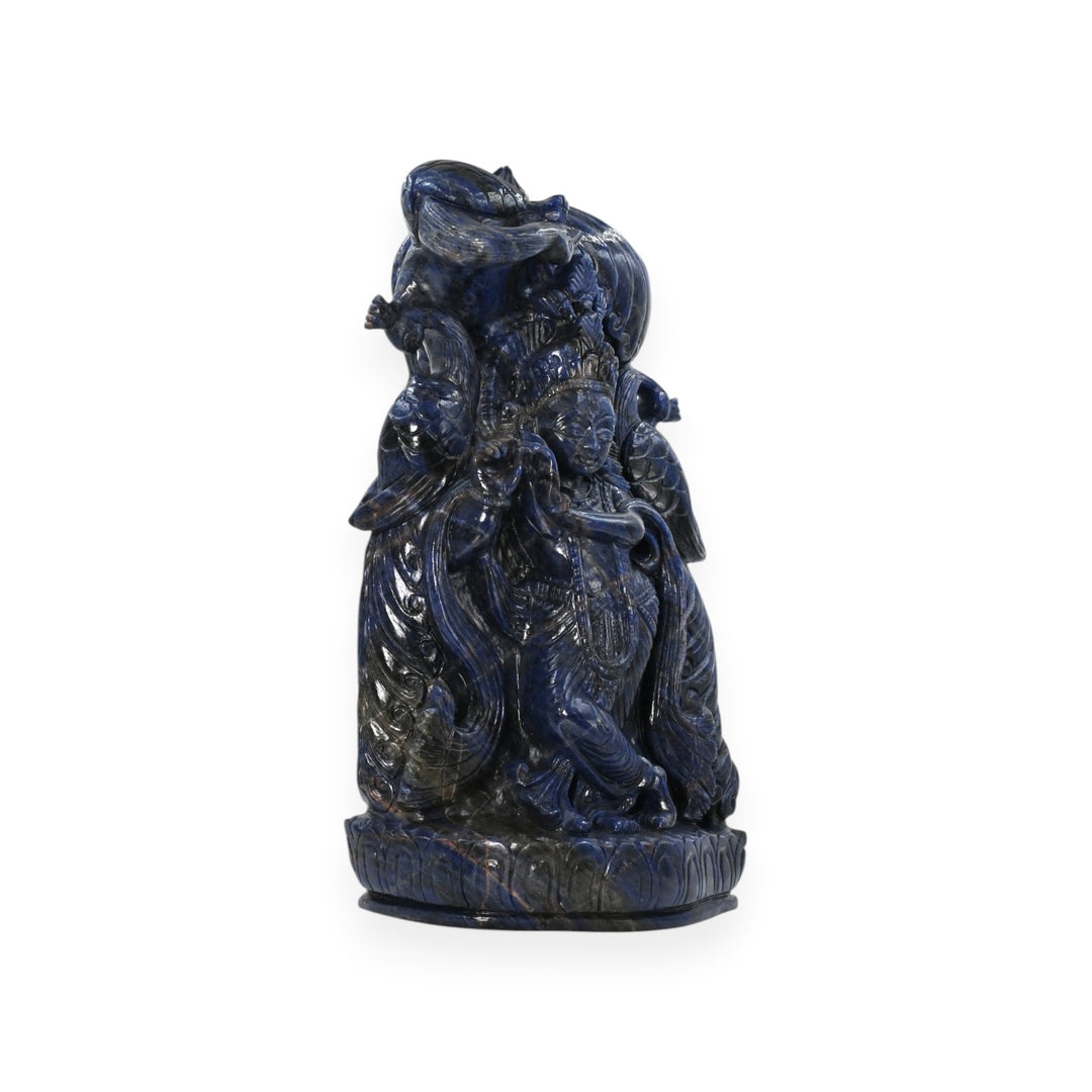 Sodalite Krishna Ji Idol 6018g – Large Spiritual Statue for Temple & Devotion
