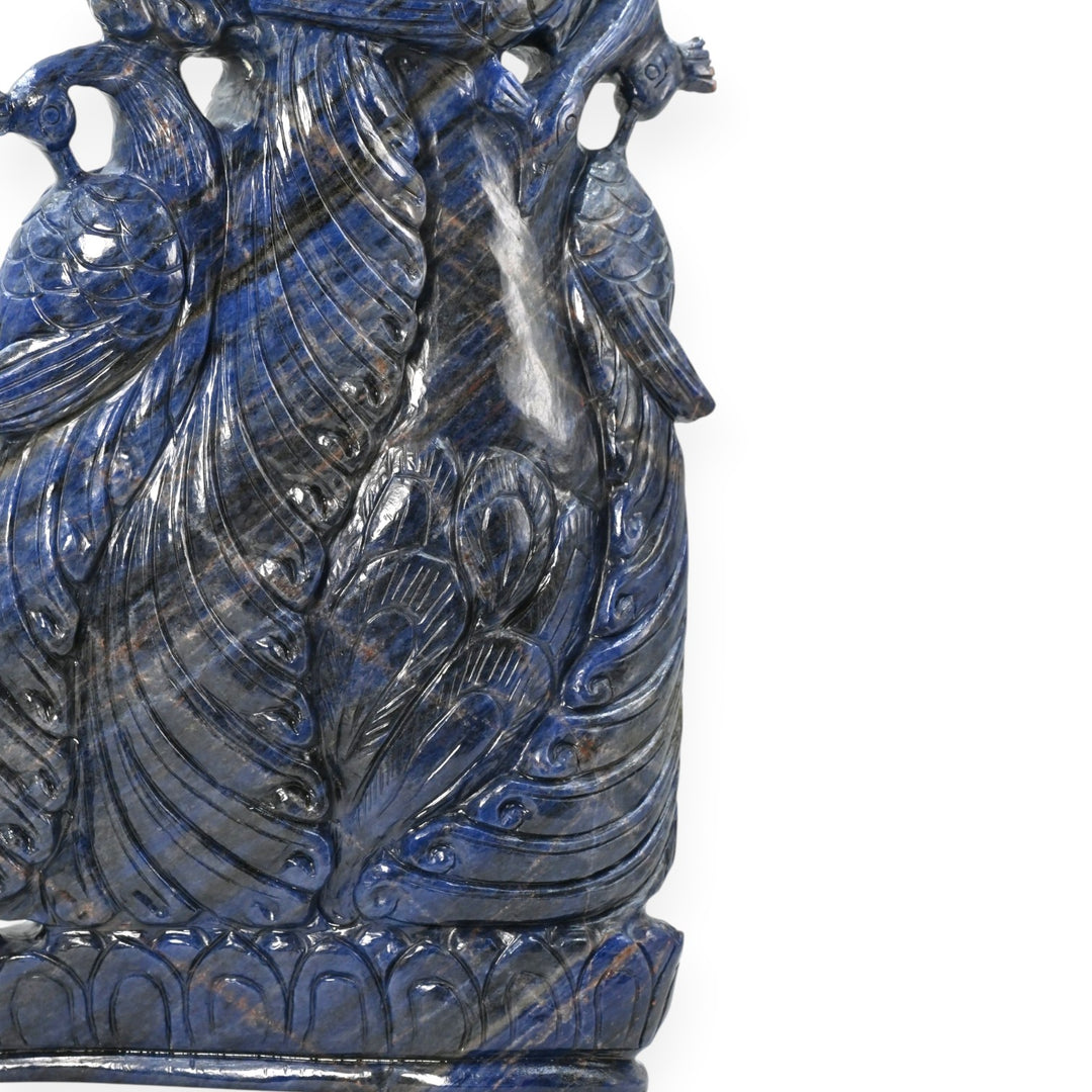 Sodalite Krishna Ji Idol 6018g – Large Spiritual Statue for Temple & Devotion