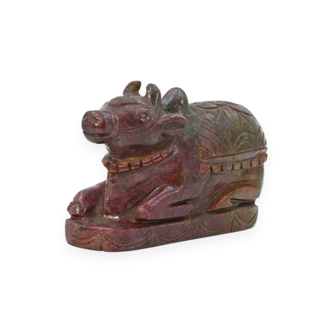 Ruby Kyanite Nandi Ji Carving 1472g – Sacred Bull Statue for Spiritual Energy