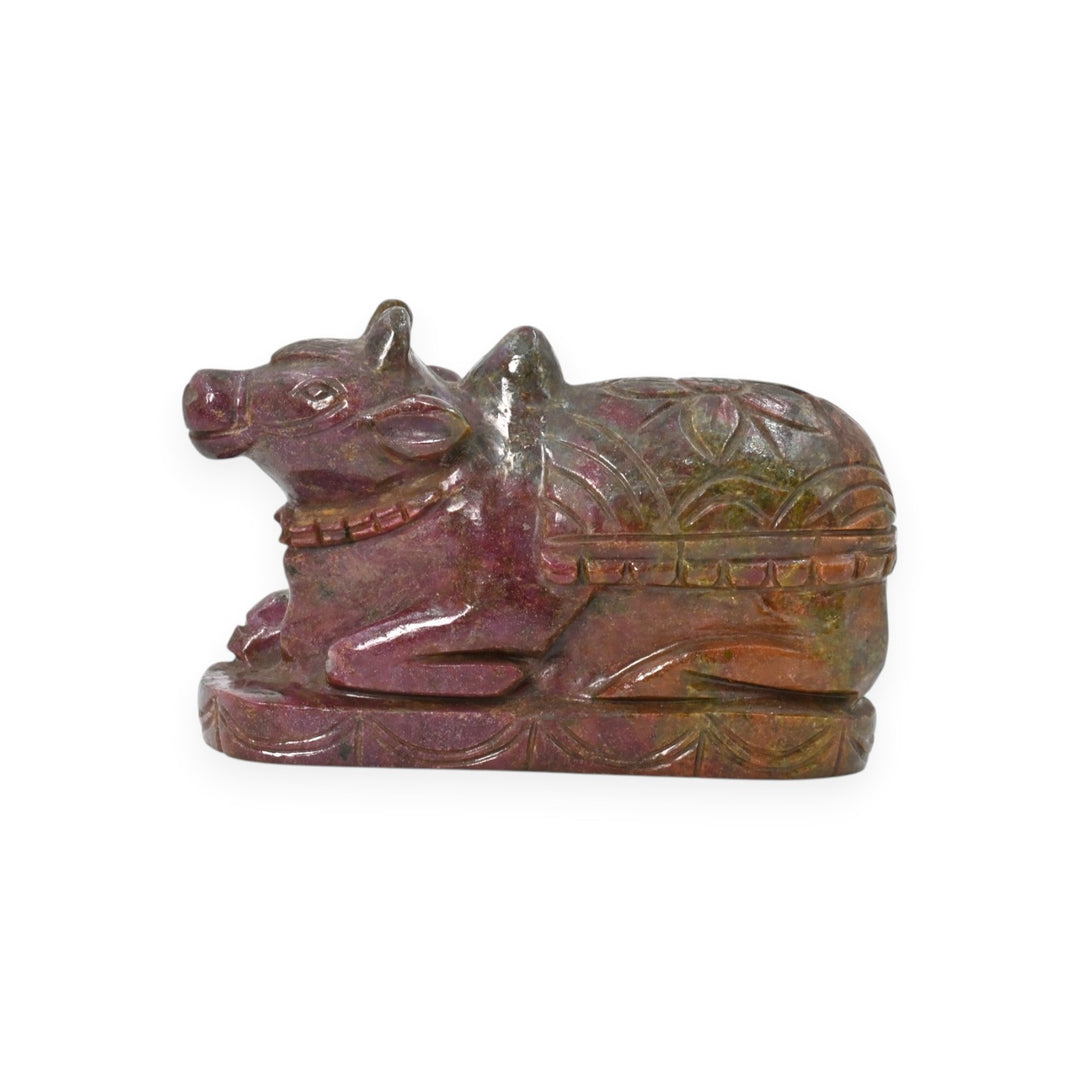 Ruby Kyanite Nandi Ji Carving 1472g – Sacred Bull Statue for Spiritual Energy