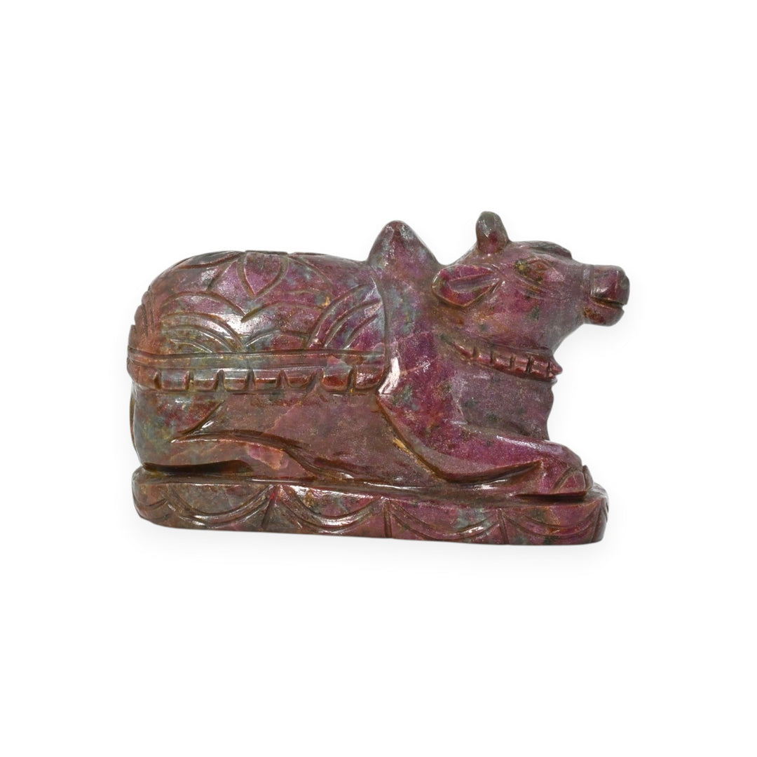 Ruby Kyanite Nandi Ji Carving 1472g – Sacred Bull Statue for Spiritual Energy