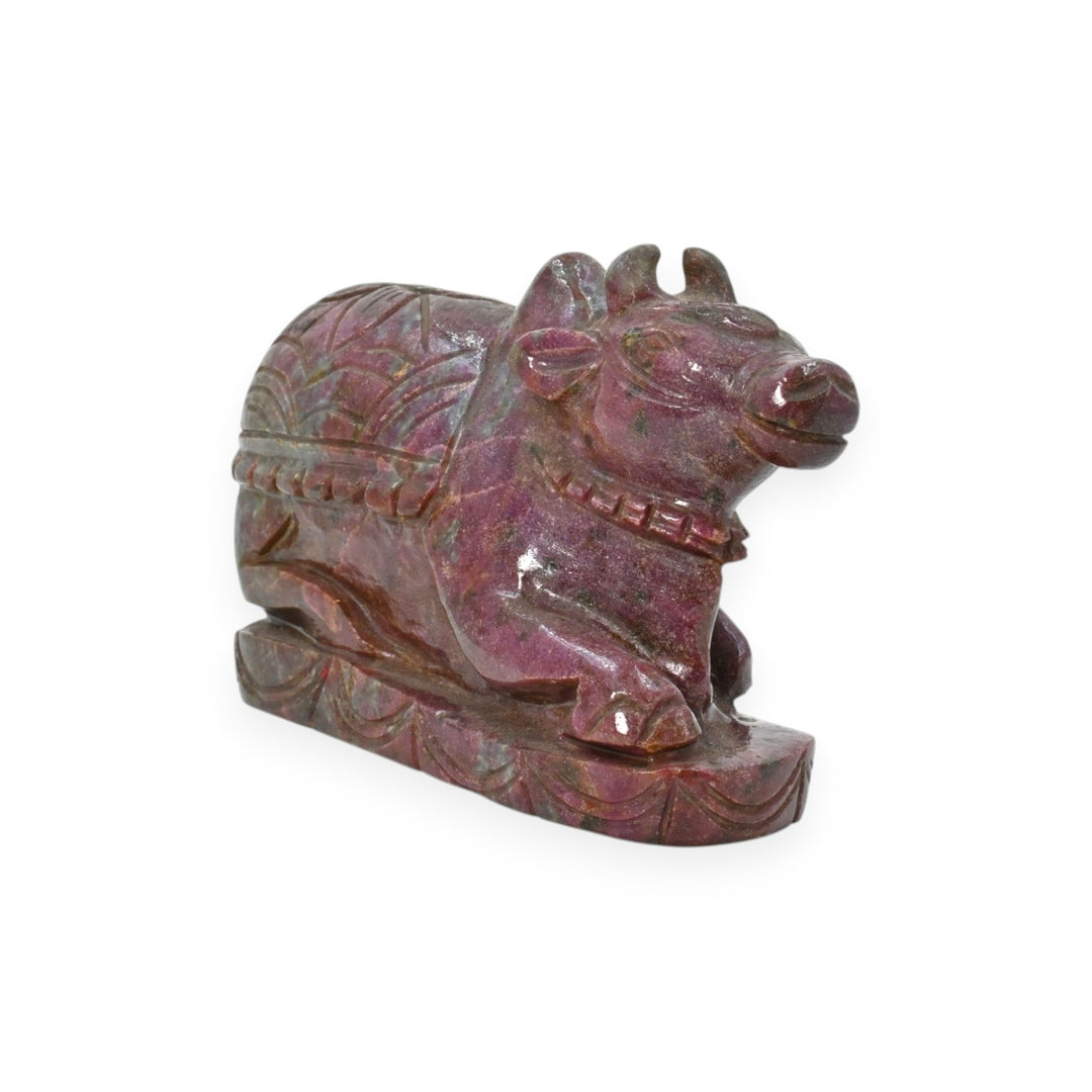 Ruby Kyanite Nandi Ji Carving 1472g – Sacred Bull Statue for Spiritual Energy