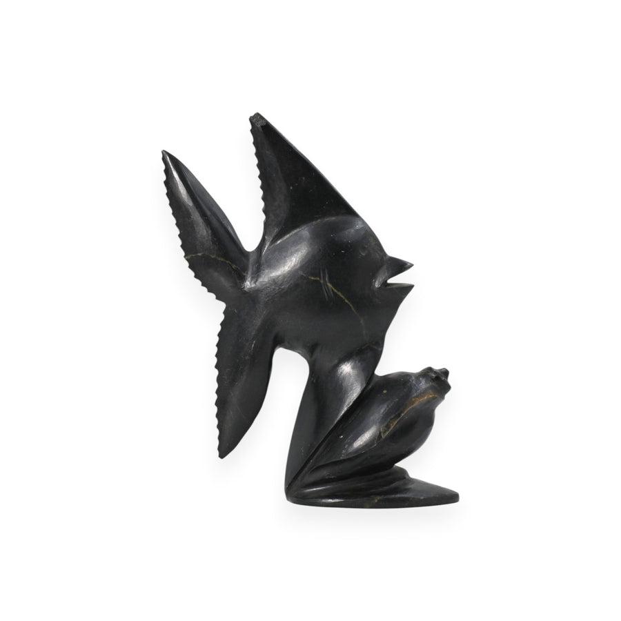 Black Agate Fish on Shell