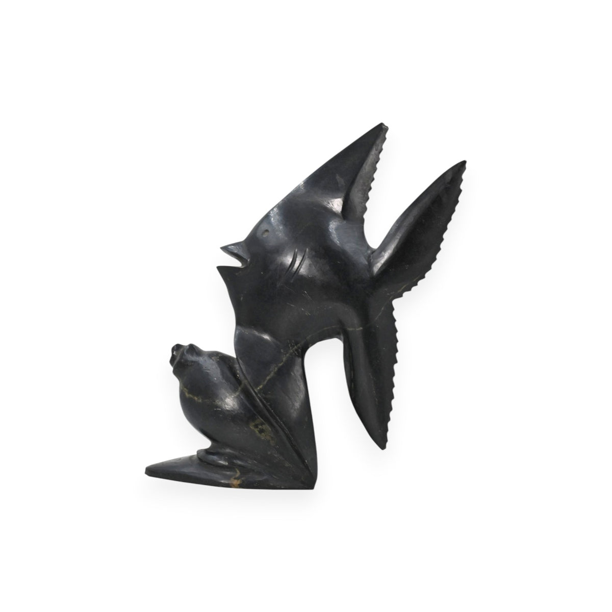 Black Agate Fish on Shell