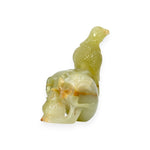 Load image into Gallery viewer, Green Onyx Crow Skull Carving 990g – Artistic Skull Sculpture for Home Décor