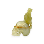 Load image into Gallery viewer, Green Onyx Crow Skull Carving 990g – Artistic Skull Sculpture for Home Décor