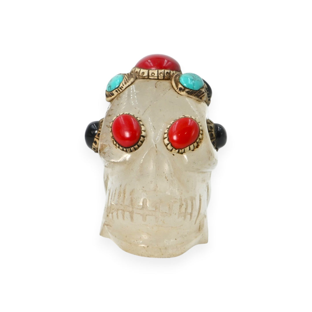 Crystal Art Deco Skull 540g – Decorative Stone Skull for Home Decor & Collection