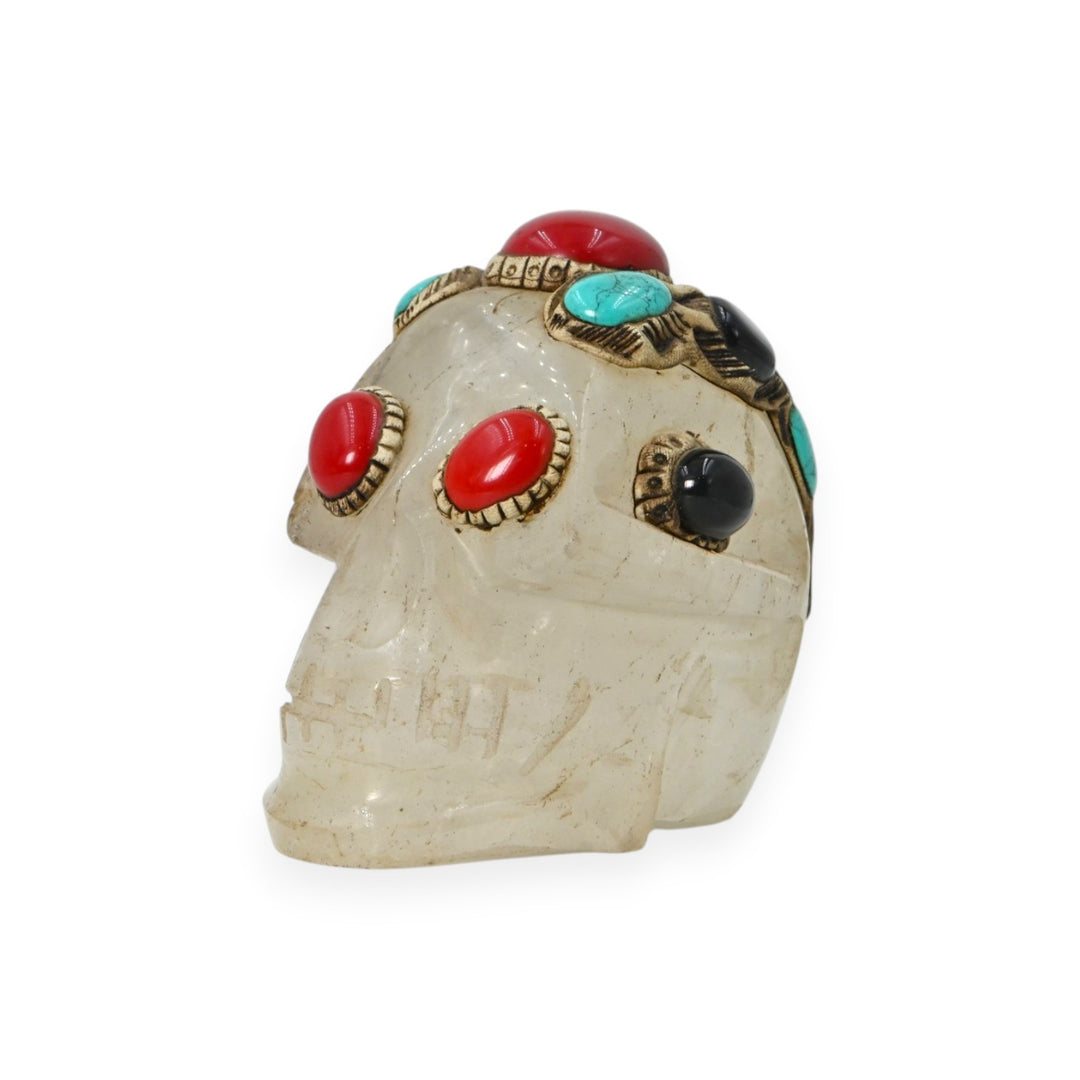 Crystal Art Deco Skull 540g – Decorative Stone Skull for Home Decor & Collection