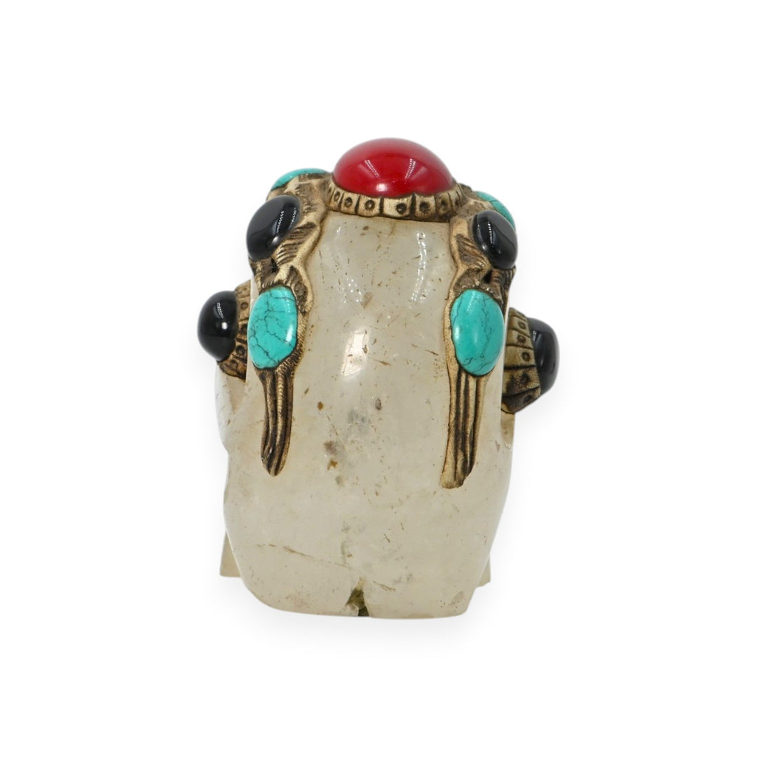 Crystal Art Deco Skull 540g – Decorative Stone Skull for Home Decor & Collection