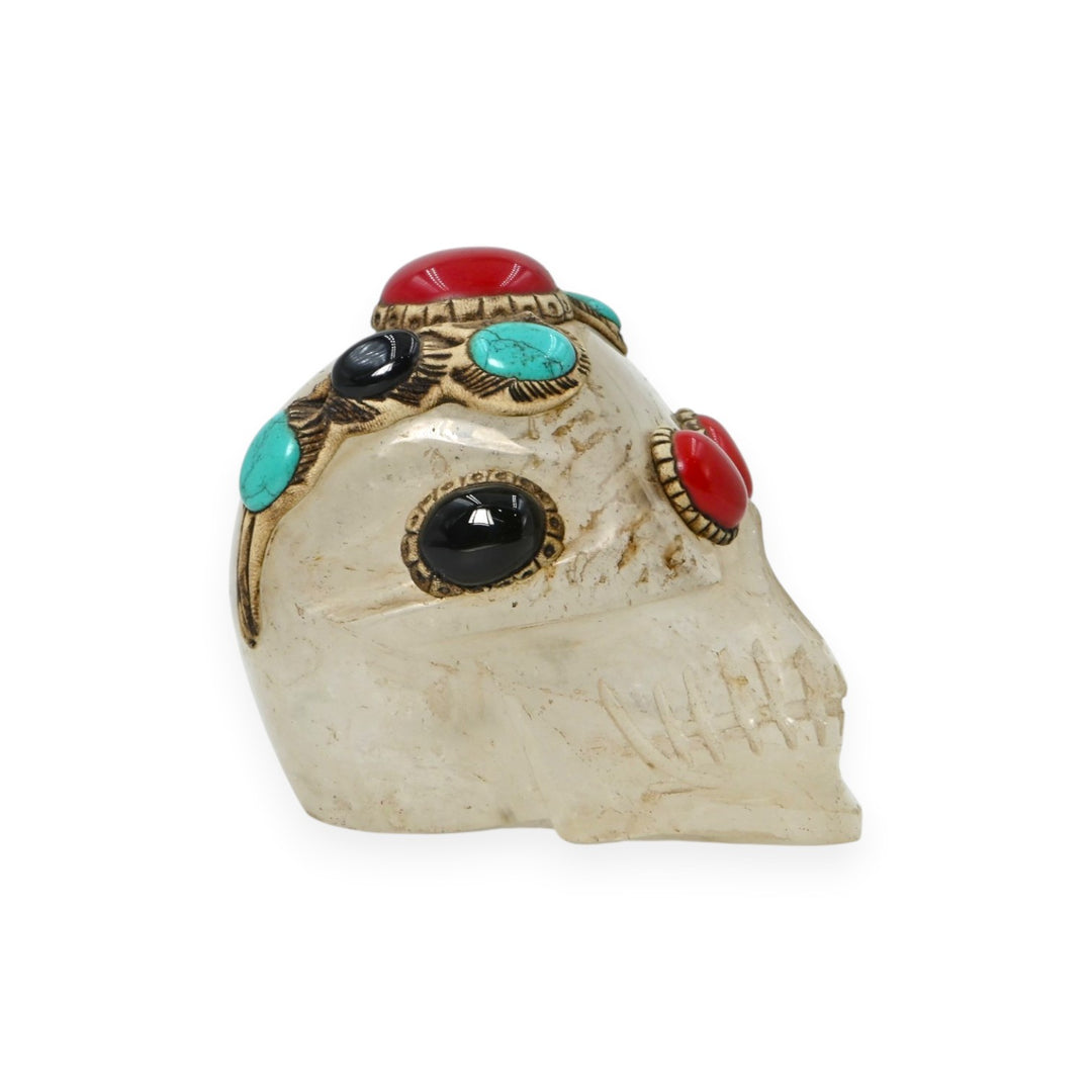 Crystal Art Deco Skull 540g – Decorative Stone Skull for Home Decor & Collection