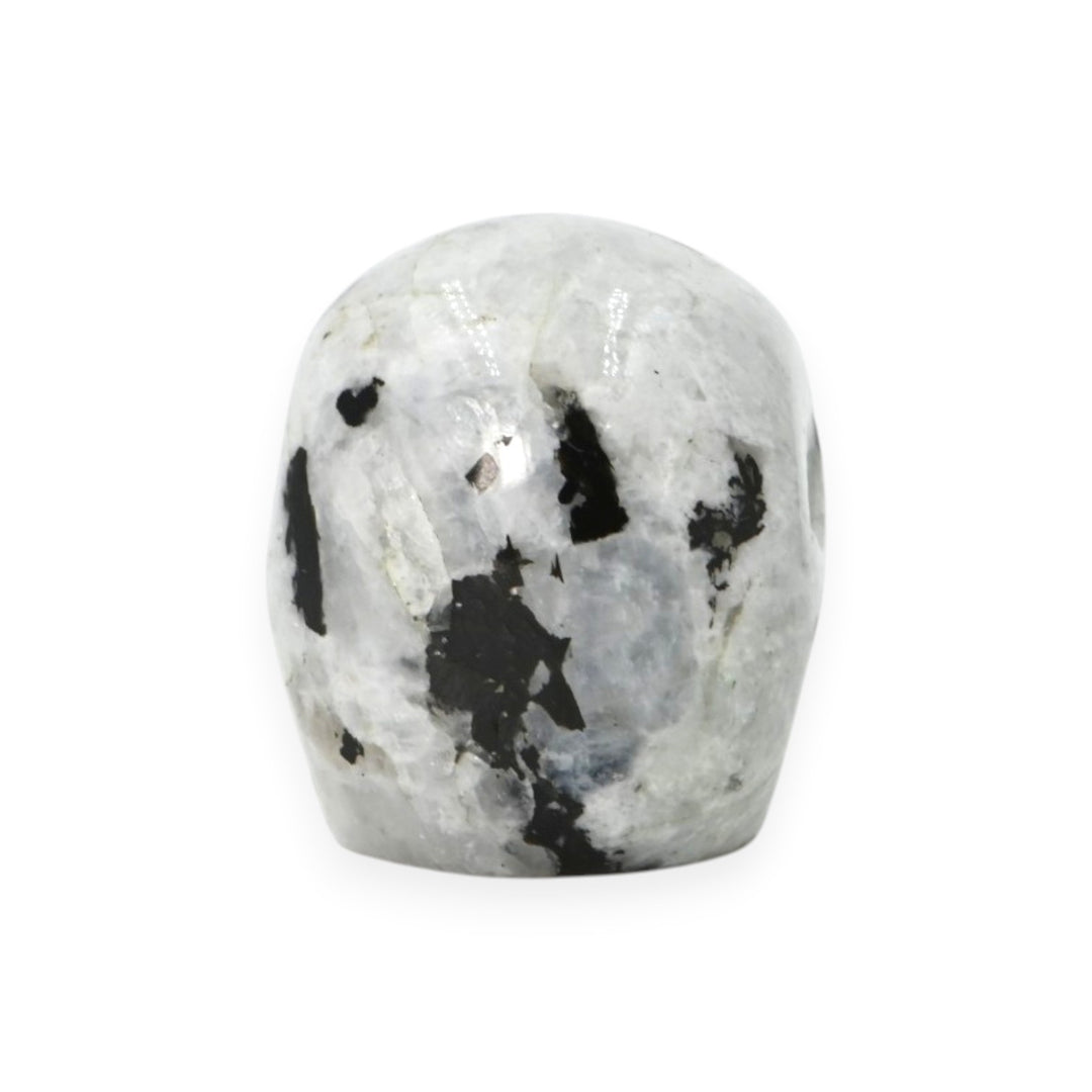 Rainbow Moonstone Skull 76g – Mystic Stone Skull for Intuition & Decor