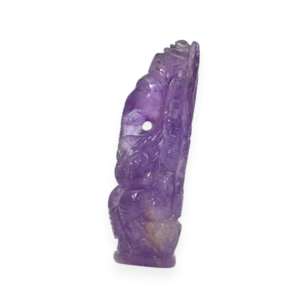 Amethyst Ganesha Idol 391g – Large Amethyst Ganpati Statue for Vastu & Energy