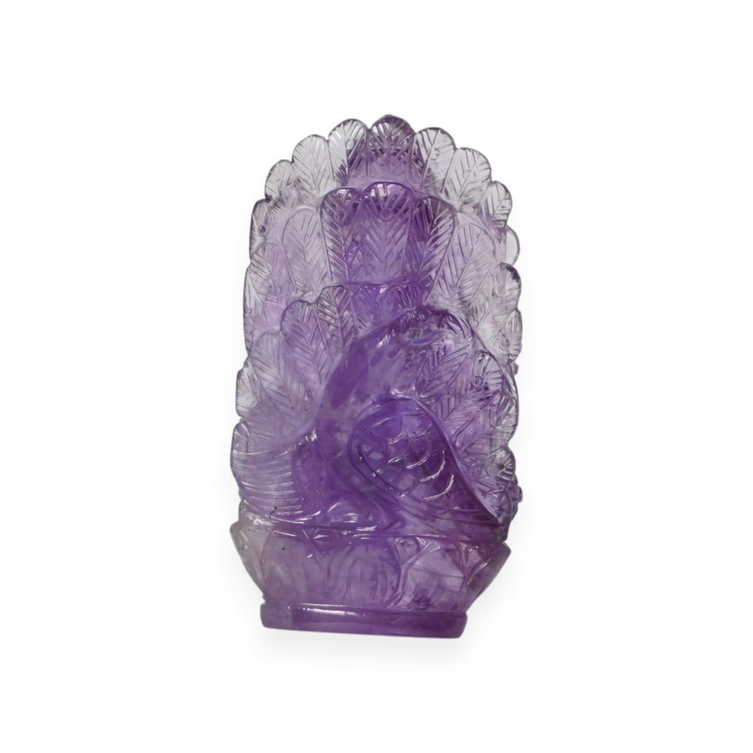 Amethyst Ganesha Idol 391g – Large Amethyst Ganpati Statue for Vastu & Energy