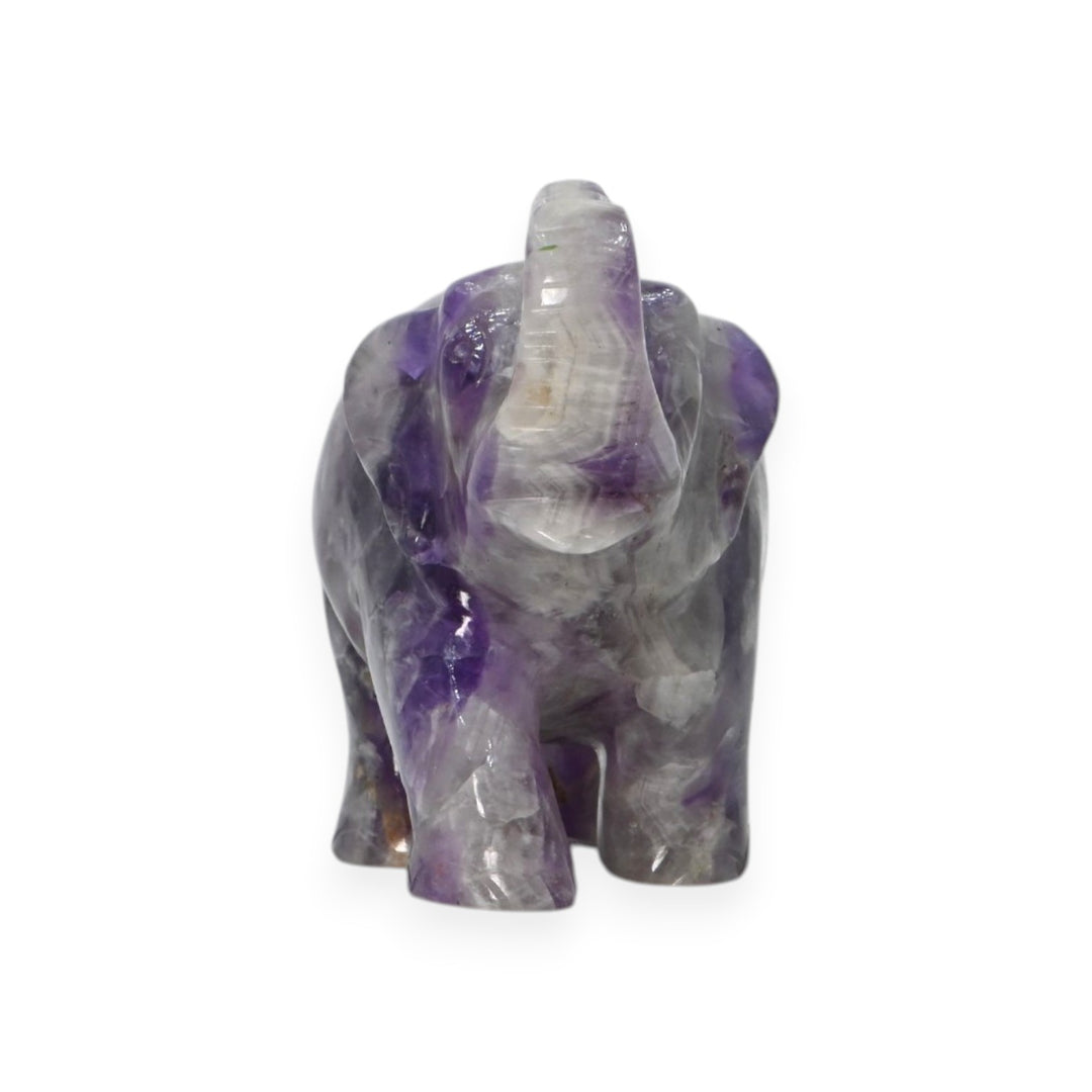 Amethyst Elephant Carving 300g – Decorative Stone Elephant for Good Luck