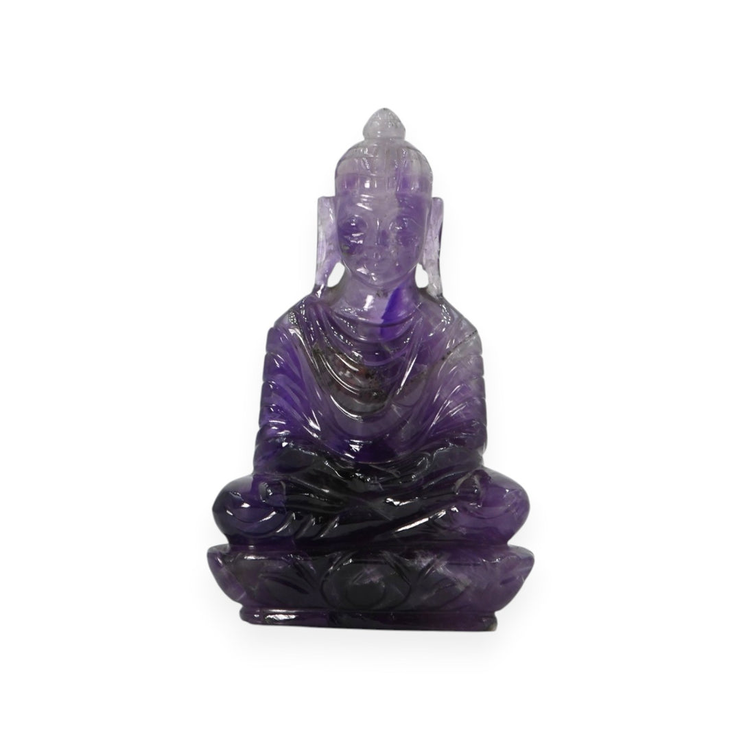 Amethyst Buddha Idol 243g – Large Meditation Statue for Home Décor
