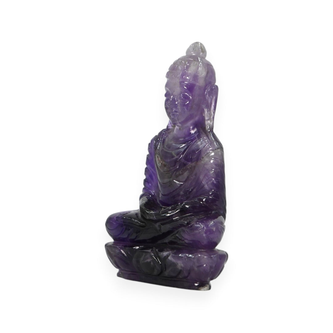 Amethyst Buddha Idol 243g – Large Meditation Statue for Home Décor