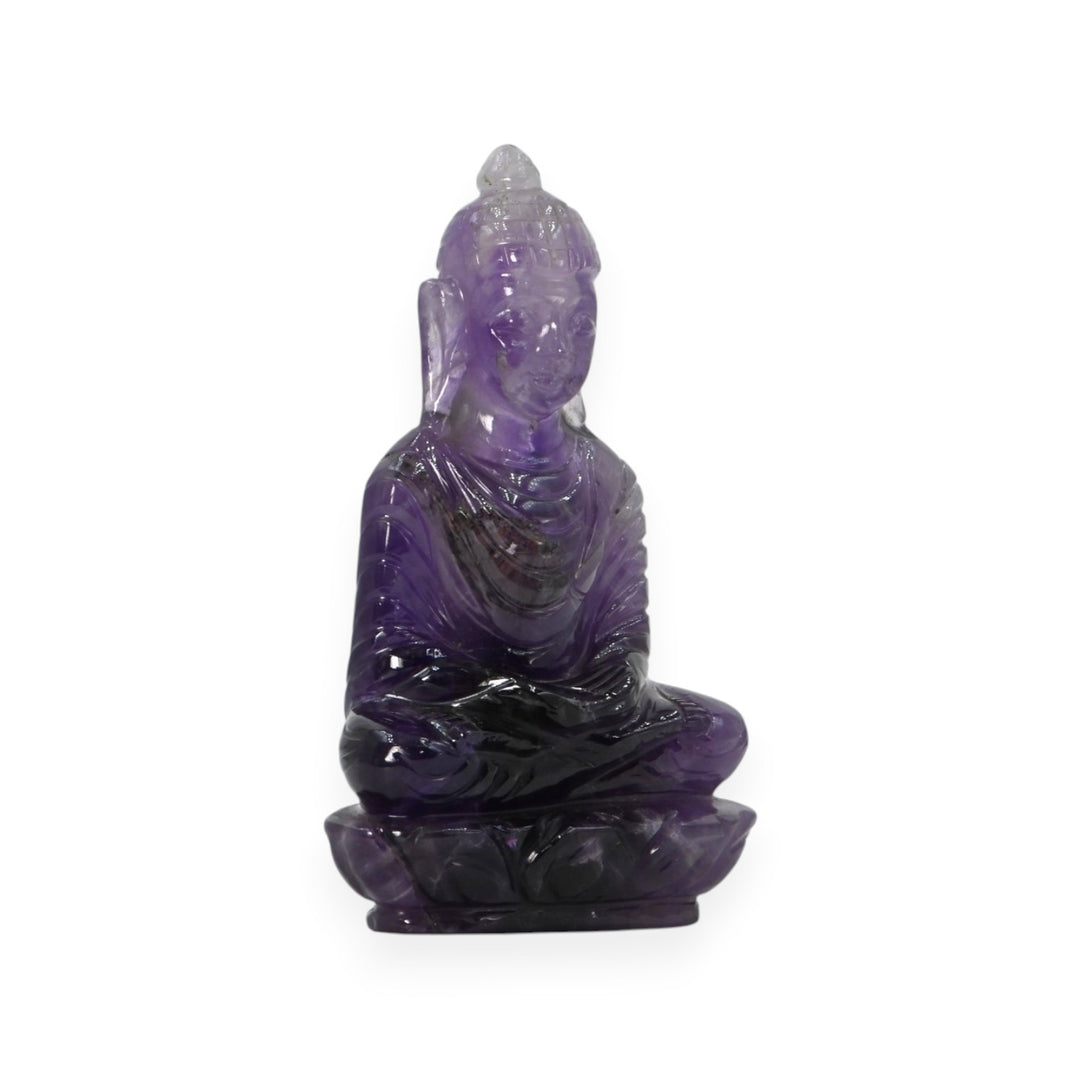 Amethyst Buddha Idol 243g – Large Meditation Statue for Home Décor