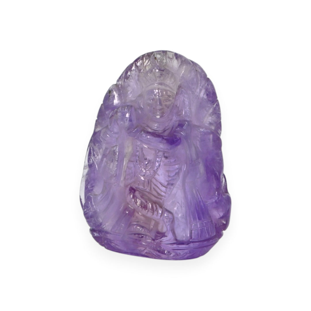 Amethyst Krishna Ji Idol 183g – Spiritual Stone Statue for Devotion & Peace