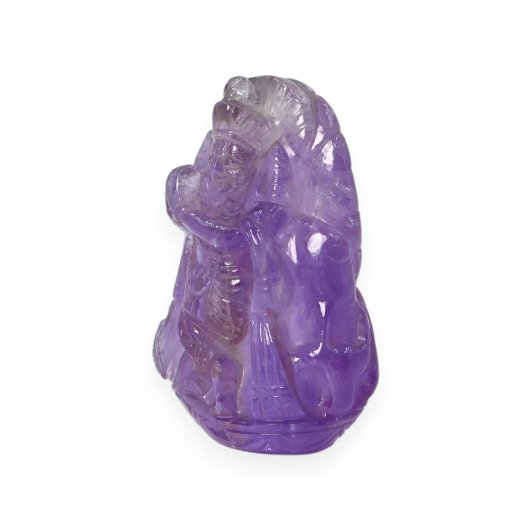 Amethyst Krishna Ji Idol 183g – Spiritual Stone Statue for Devotion & Peace