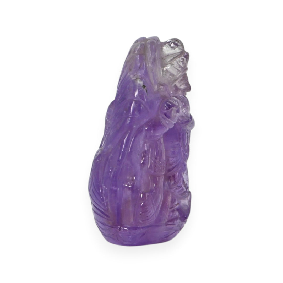 Amethyst Krishna Ji Idol 183g – Spiritual Stone Statue for Devotion & Peace