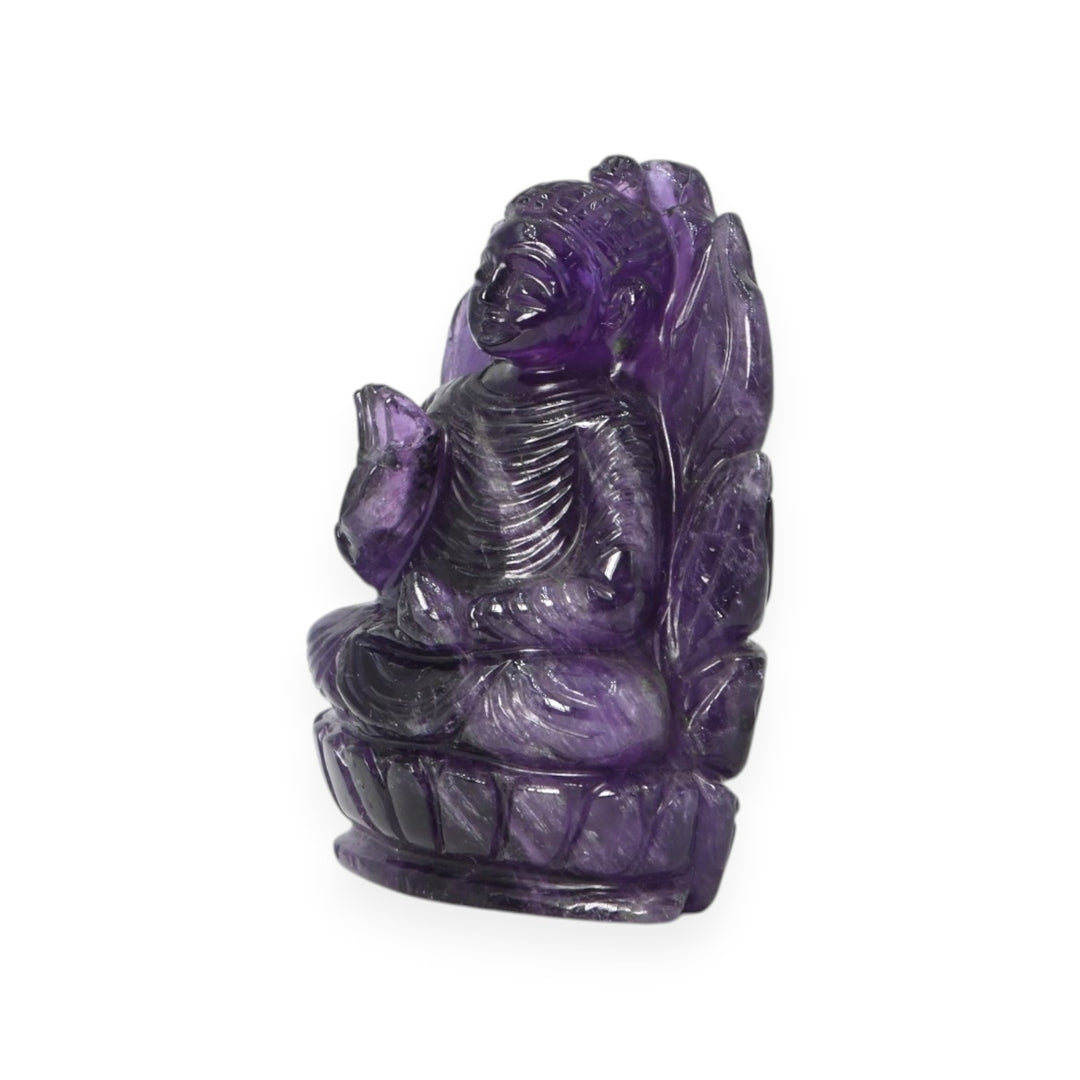 Amethyst Buddha Idol 133.5g – Meditation Statue for Calm & Balance