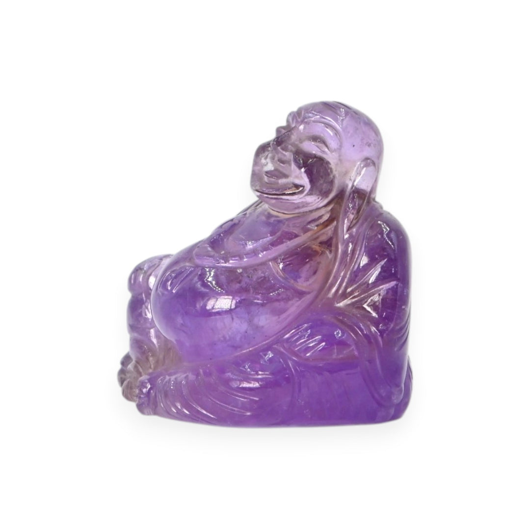 Amethyst Laughing Buddha 95g – Prosperity Statue for Wealth & Happiness