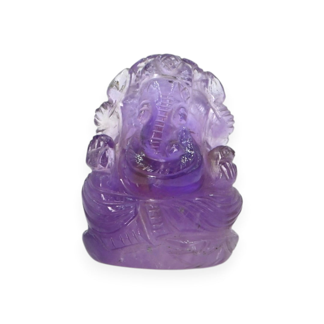 Amethyst Ganesha Idol 74g – Decorative Spiritual Statue for Harmony & Luck