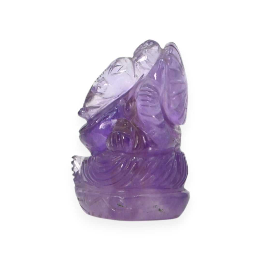 Amethyst Ganesha Idol 74g – Decorative Spiritual Statue for Harmony & Luck