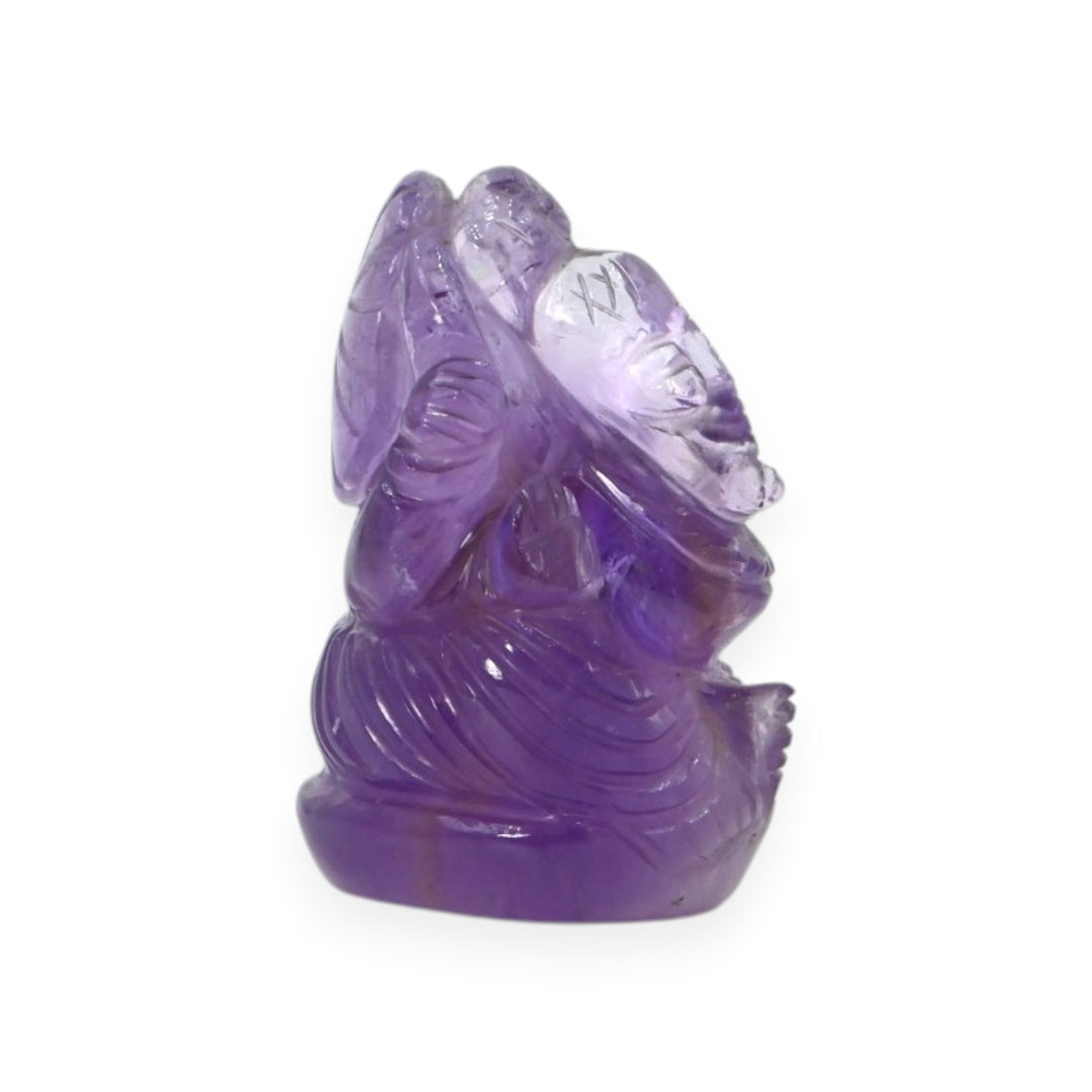 Amethyst Ganesha Idol 74g – Decorative Spiritual Statue for Harmony & Luck