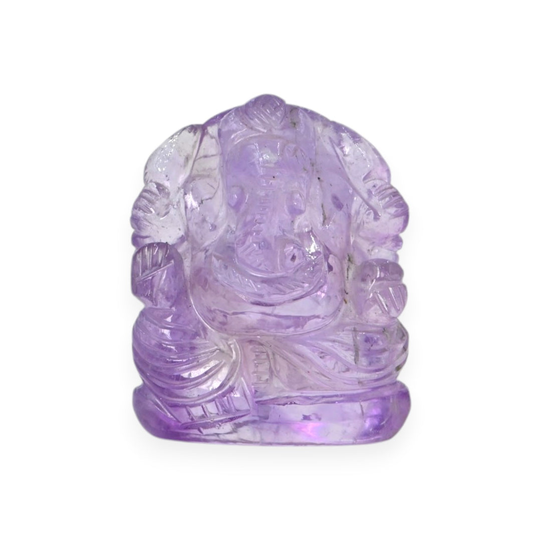 Amethyst Ganesha Idol 92g – Hand Carved Spiritual Statue for Peace & Prosperity