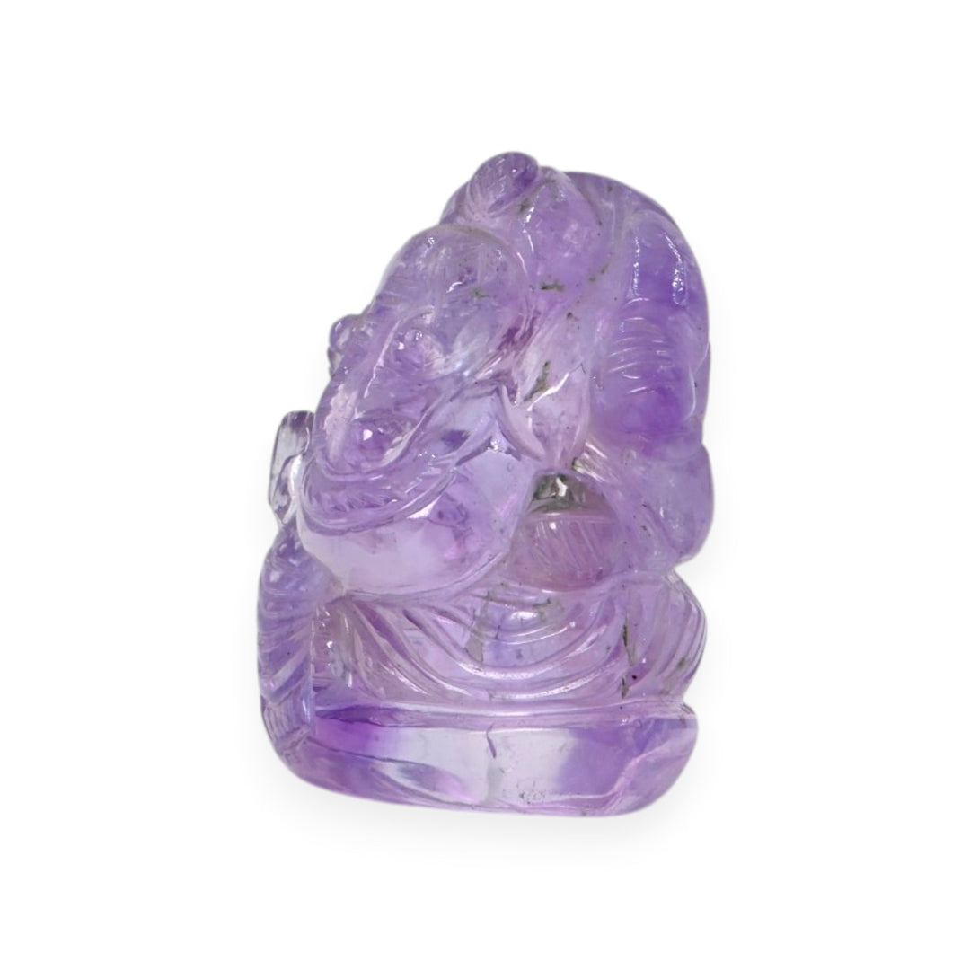 Amethyst Ganesha Idol 92g – Hand Carved Spiritual Statue for Peace & Prosperity