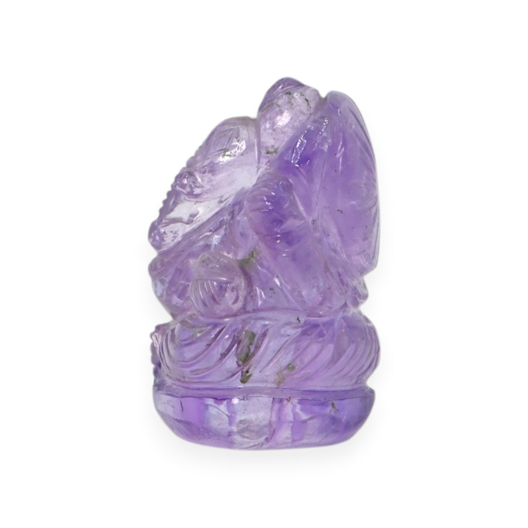 Amethyst Ganesha Idol 92g – Hand Carved Spiritual Statue for Peace & Prosperity
