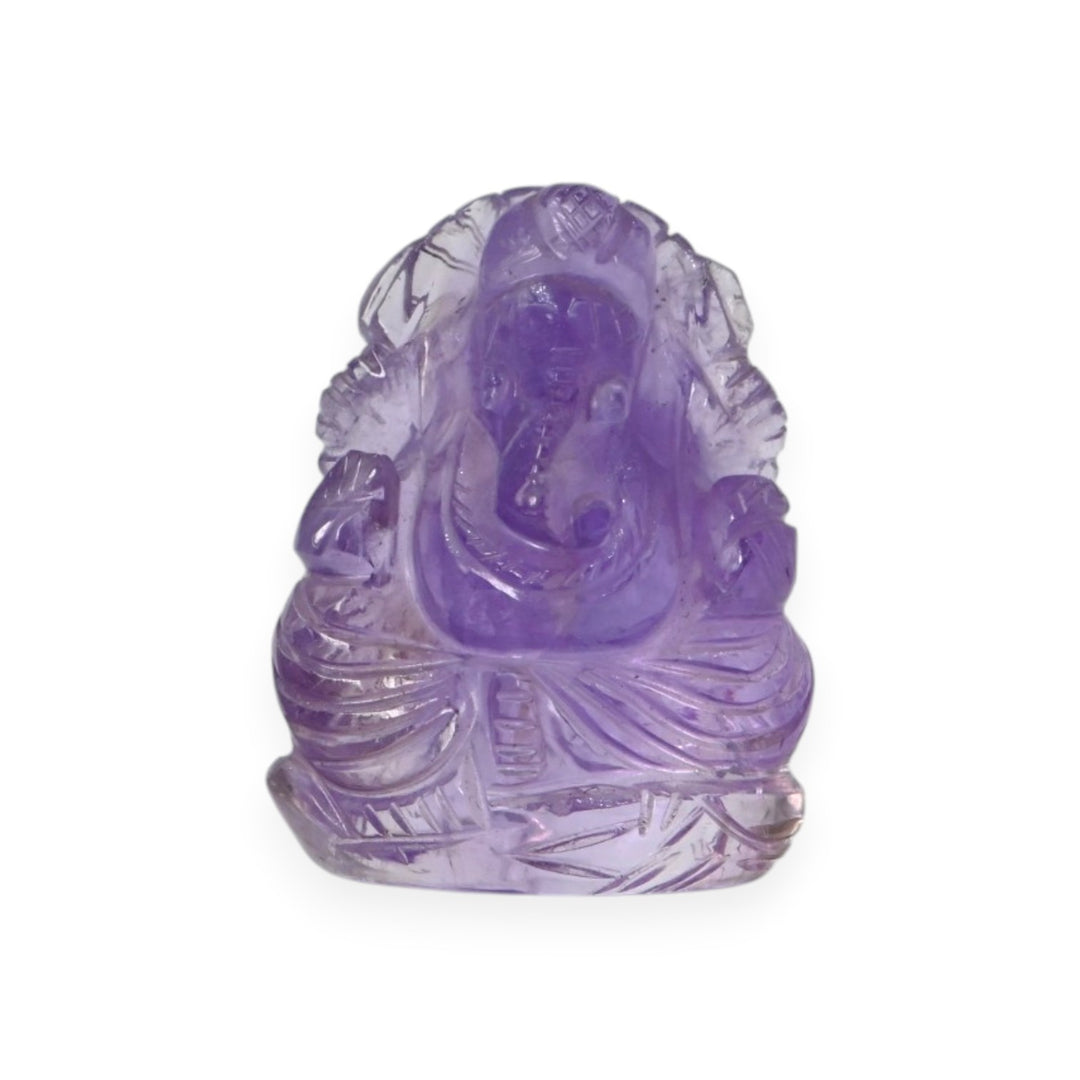 Amethyst Ganesha Idol 62g – Purple Stone Statue for Good Luck & Harmony