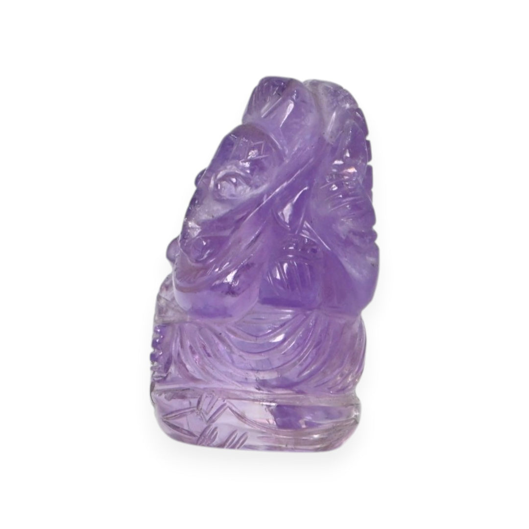 Amethyst Ganesha Idol 62g – Purple Stone Statue for Good Luck & Harmony
