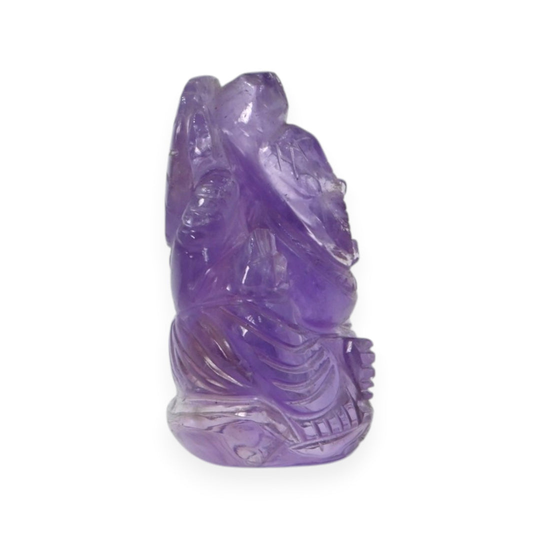 Amethyst Ganesha Idol 62g – Purple Stone Statue for Good Luck & Harmony